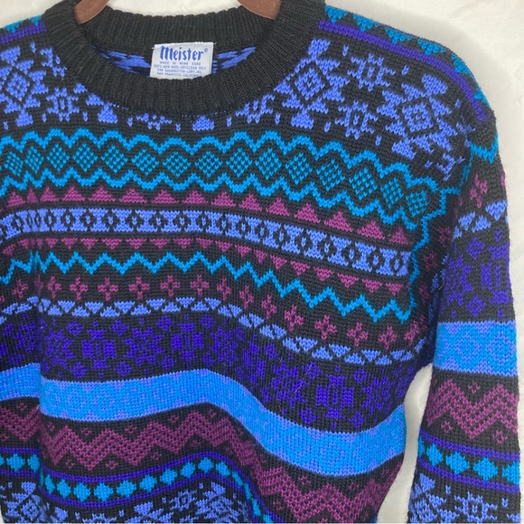Meister amazing VTG wool Aztec sweater - Picture 3 of 4